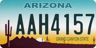 AZ license plate AAH4157