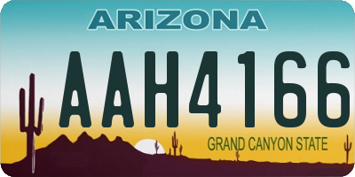 AZ license plate AAH4166