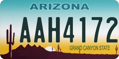 AZ license plate AAH4172