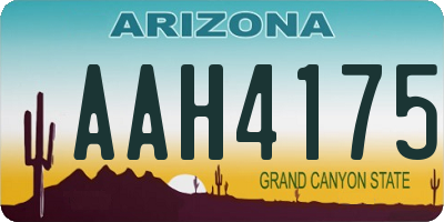 AZ license plate AAH4175
