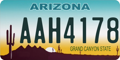 AZ license plate AAH4178