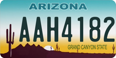 AZ license plate AAH4182