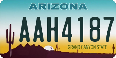 AZ license plate AAH4187