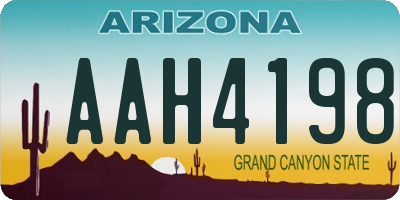 AZ license plate AAH4198