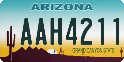 AZ license plate AAH4211