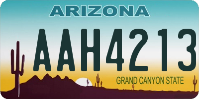 AZ license plate AAH4213