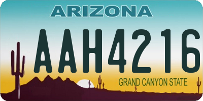 AZ license plate AAH4216