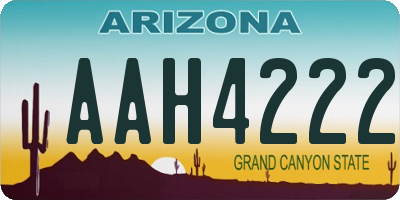 AZ license plate AAH4222