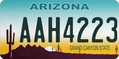 AZ license plate AAH4223
