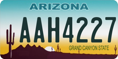 AZ license plate AAH4227