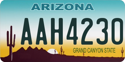 AZ license plate AAH4230