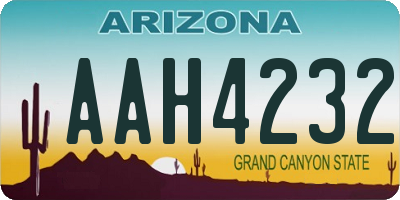 AZ license plate AAH4232