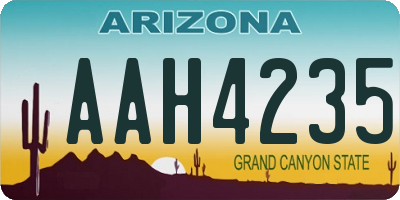 AZ license plate AAH4235