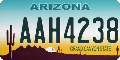 AZ license plate AAH4238