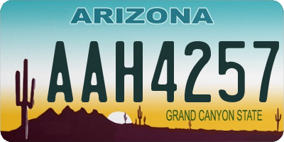 AZ license plate AAH4257