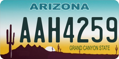 AZ license plate AAH4259