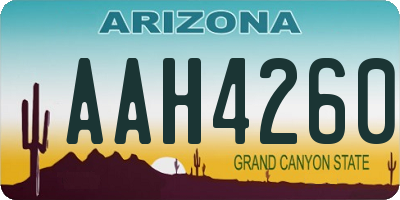 AZ license plate AAH4260