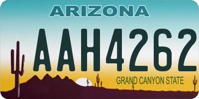 AZ license plate AAH4262