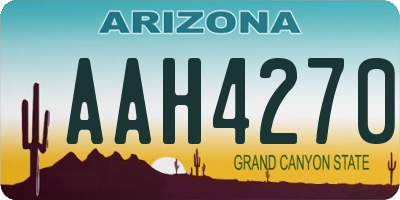 AZ license plate AAH4270