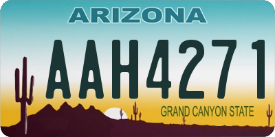 AZ license plate AAH4271