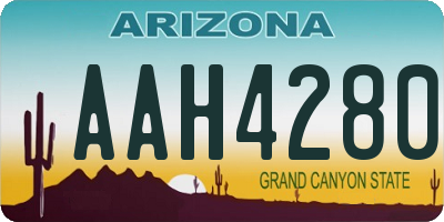 AZ license plate AAH4280