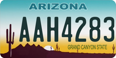 AZ license plate AAH4283