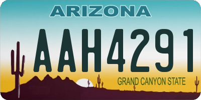 AZ license plate AAH4291