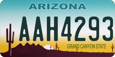 AZ license plate AAH4293