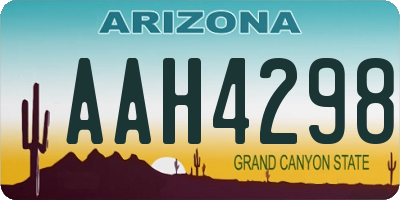 AZ license plate AAH4298