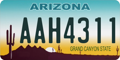 AZ license plate AAH4311