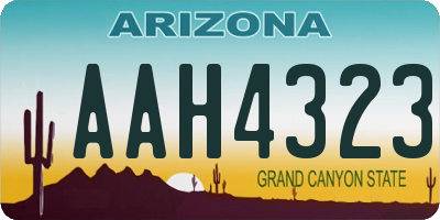 AZ license plate AAH4323