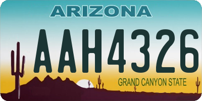 AZ license plate AAH4326
