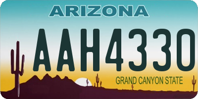 AZ license plate AAH4330
