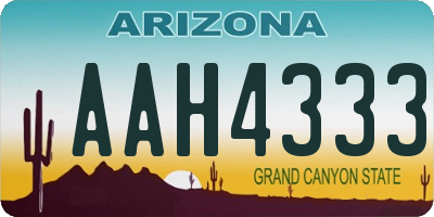 AZ license plate AAH4333