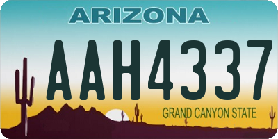 AZ license plate AAH4337