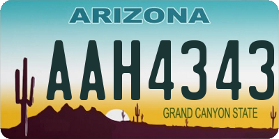 AZ license plate AAH4343