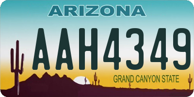 AZ license plate AAH4349