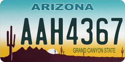 AZ license plate AAH4367