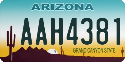 AZ license plate AAH4381