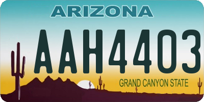AZ license plate AAH4403