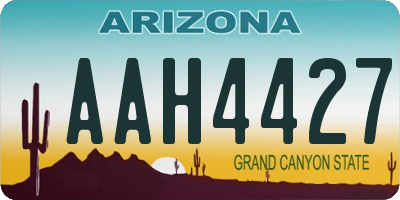 AZ license plate AAH4427