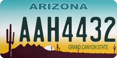 AZ license plate AAH4432