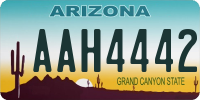 AZ license plate AAH4442