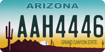 AZ license plate AAH4446