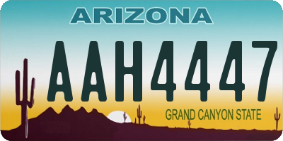 AZ license plate AAH4447