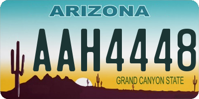 AZ license plate AAH4448