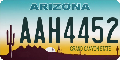 AZ license plate AAH4452