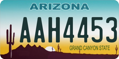 AZ license plate AAH4453