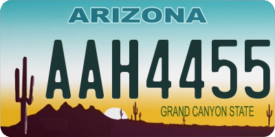 AZ license plate AAH4455
