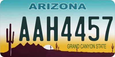 AZ license plate AAH4457